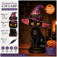 Gothic Halloween Witch Cat Table Lamp
