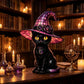 Gothic Halloween Witch Cat Table Lamp