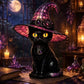 Gothic Halloween Witch Cat Table Lamp