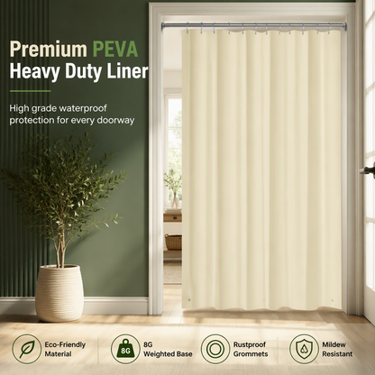 Waterproof Shower Curtain with Bottom Magnets & Hooks