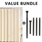 Waterproof Shower Curtain with Bottom Magnets & Hooks