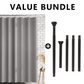 Waterproof Shower Curtain with Bottom Magnets & Hooks