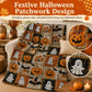 ⏳LAST DAY SALE 50%🎃Halloween Patchwork Flannel Blanket