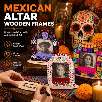 🥳HOT SALE🥳💞99K+ SOLD! Day of the Dead Frame – From $14.99! Sugar skull design, slide-in photo & writable banner. Festive keepsake – grab yours! ✅
