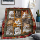 Cozy 9-Panel Sleeping Cats Pattern Blanket