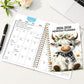 2026-2030 Monthly Planner Cute Highland Cow