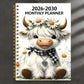 2026-2030 Monthly Planner Cute Highland Cow