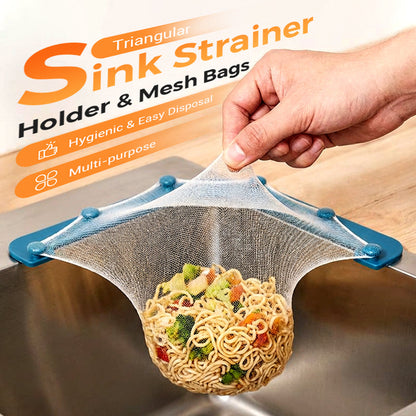 Triangular Sink Strainer Holder & Mesh Bags