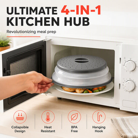 🎁 50% OFF!🥘2-in-1 Collapsible Microwave Splatter Cover