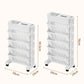 🎁Black Friday Sale - Limited time 49% OFF💥Movable Bookshelf on Wheels – 5/6 Tiers, 45° Angled, Lockable Casters 📖