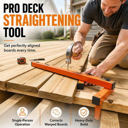 🔧 50% OFF NOW! 📐 Deck Board Straightener – Multi-Angle Leverage, Heavy-Duty Steel & One-Man Operation – For Woodworking & Flooring 🛠️