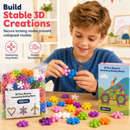 Kids 3D Interlocking Snowflake Building Blocks