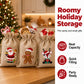 Christmas Burlap Gift Bags with Drawstring