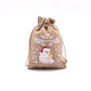 Christmas Burlap Gift Bags with Drawstring