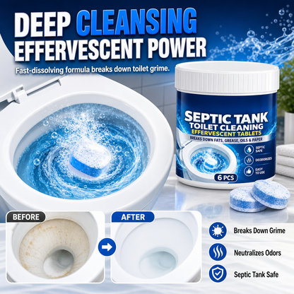 💥 [Limited Time: 50% OFF] 🔥Septic Tank Safe Toilet Cleaning Effervescent Tablets