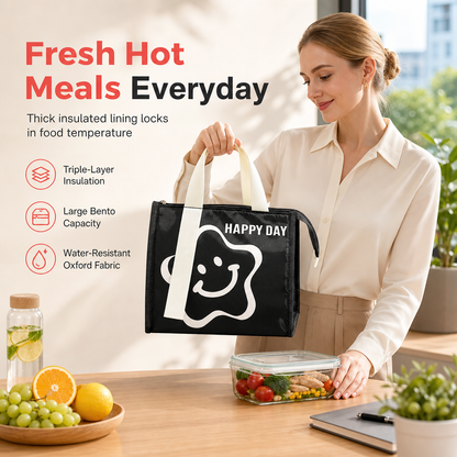 🥗 Keep Meals Fresh All Day! Insulated Thickened Lunch Bag