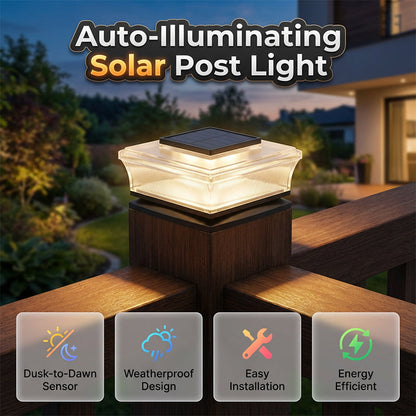 Solar-Powered LED Post Cap Light