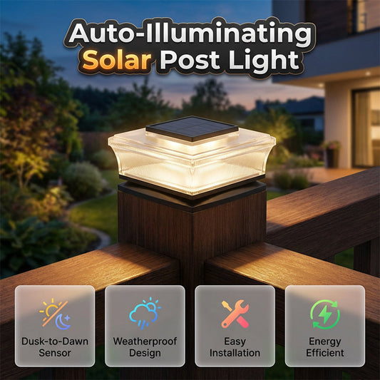 Solar-Powered LED Post Cap Light