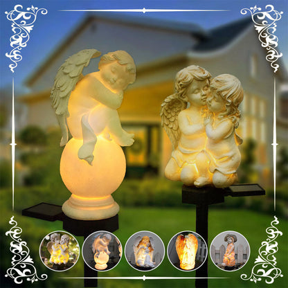 Solar-Powered Angel Statue Garden Decor Lights