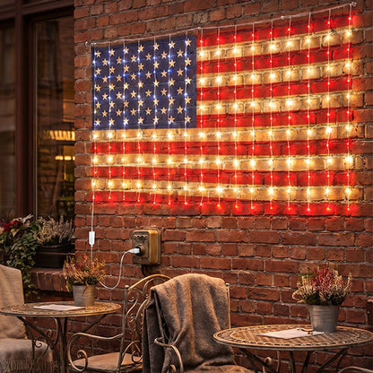 USB Powered Patriotic Flag Net Lights