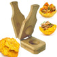 Mini Wooden Tostones & Plantain Press, 2-in-1 Smasher Mold for Crispy Green Plantains, Banana Smash Maker with Cup