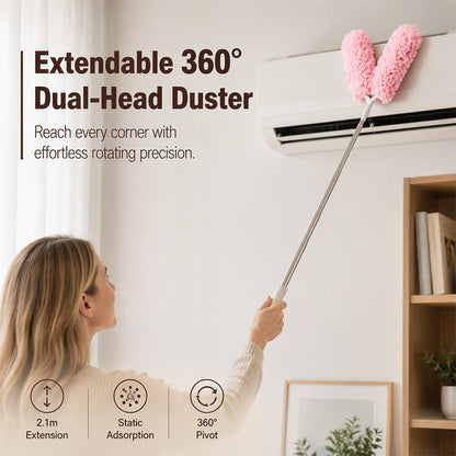 Extendable 360° Rotating Double-Head Electrostatic Duster
