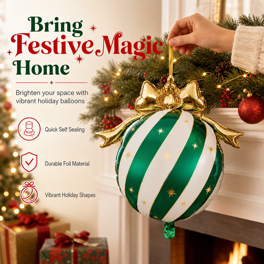 🎄🎈Christmas Bow Balloon Set – Festive Hanging Party Decorations