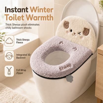 Washable Thickened Plush Toilet Seat Cover