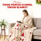 Christmas Theme Printed Flannel Throw Blanket