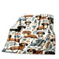 Cute Dachshund Pattern Blanket