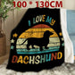 Cute Dachshund Pattern Blanket