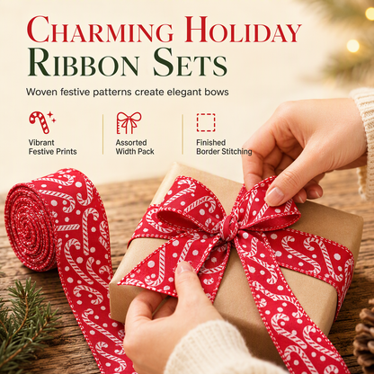 Christmas Decorative Ribbon for Gift Wrapping & Christmas Tree Decoration
