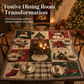 Vintage Christmas Plaid Santa Claus Throw Blanket with Tassels American Country Wall Hanging Tapestry and Sofa Cover for Holiday Home Decoration 130x160cm