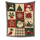 Vintage Christmas Plaid Santa Claus Throw Blanket with Tassels American Country Wall Hanging Tapestry and Sofa Cover for Holiday Home Decoration 130x160cm