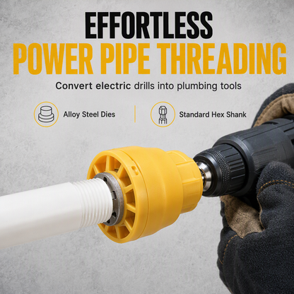 Electric Drill Pipe Threader Adapter Set for PPR and Plastic Pipes