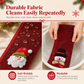 Christmas Burlap Refrigerator Door Handle Covers Holiday Kitchen Appliance Protectors for Microwave and Fridge