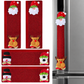 Christmas Burlap Refrigerator Door Handle Covers Holiday Kitchen Appliance Protectors for Microwave and Fridge