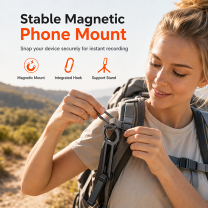 🖤 Black Friday Sale – Up to 50% OFF!🔥Portable Carabiner Phone Mount and Magnetic Selfie Stick Tripod for Travel Photography