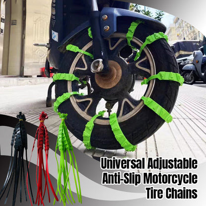 🖤 Black Friday Sale – Up to 50% OFF!🔥Universal Adjustable Anti-Slip Motorcycle Tire Chains