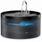 Silent Cat Water Fountain, 3.2L Automatic Water Bowl with Ultra-Quiet Copper Spout, Soft Blue LED Night Light, 6-Layer Filter Care, Odor-Cut Carbon, Hair & Odor Filters, Wired Plug-In Gravity Feeder for Clean Hydration