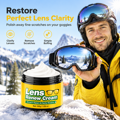Lens Scratch Repair Cream Set with Sponge for Glasses Goggles Face Shields and Helmet Visors