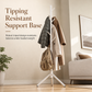 Freestanding Solid Wood Coat Rack 173cm Tall Triangle Base Floor Standing Clothes and Bag Hanger for Bedroom