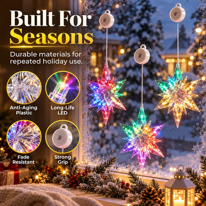1/3-Piece Battery-Operated LED Christmas Window Lights