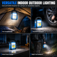 Portable Solar Powered COB LED Work Light USB Rechargeable Outdoor Camping Lantern and Handheld Emergency Flashlight