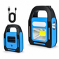 Portable Solar Powered COB LED Work Light USB Rechargeable Outdoor Camping Lantern and Handheld Emergency Flashlight