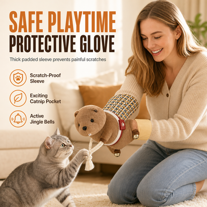Interactive Wrestler Cat Hand Puppet Glove Toy Doll
