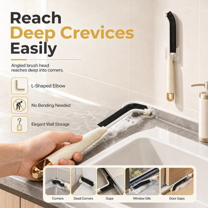 ⏳Time-Limited Special⏰Angled Long Handle Grout and Corner Cleaning Brush for Bathroom Grooves Window Tracks and Floors