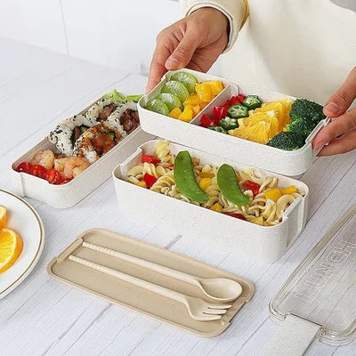 🍱🍱3 Layer Wheat Straw Bento Boxes