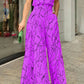 Women's Stylish Slim Fit Wide Leg Printed Jumpsuit